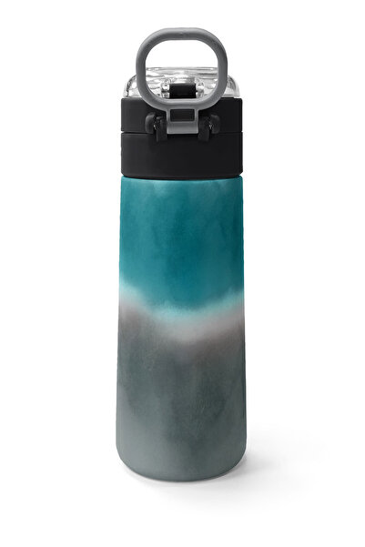 Coral High Kids Nefti Gray Color Transition Patterned Straw and Direct Drinking Steel Thermos 500 ml 31969