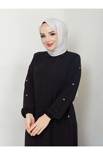MODA ESRE FASHION Tesettür Giyim Medine Ipeği Kumaş Mevlana Ferace Siyah