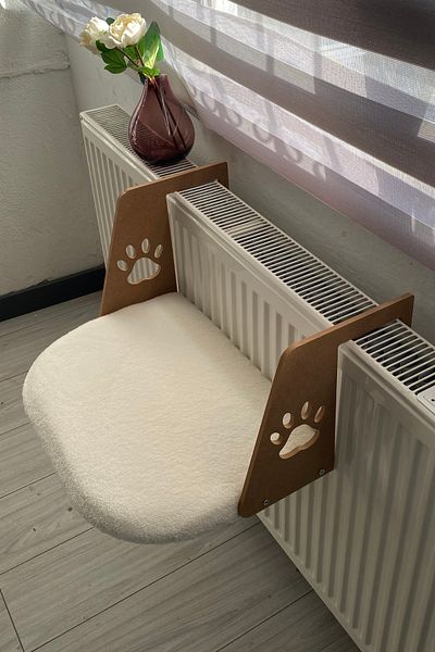 Nursoft Heater Honeycomb Easy to Hang on Radiator Cat Bed White