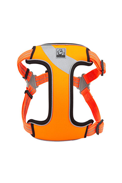 True Love Oxford Kumaşlı, Turuncu Mesh Göğüs Tasması