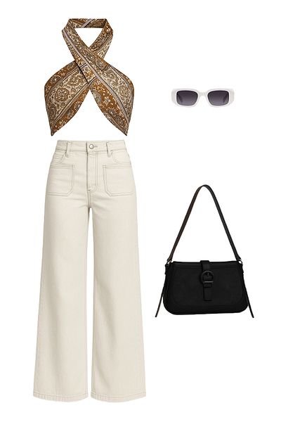 VAGGON Women's Mix Jean Scarf Bag and Glasses - Feel the Vibe V00009