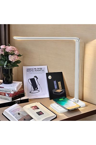 COOYA Foldable LED desk lamp,52 lamp beads,USB interface,wireless fast charging,5-speed adjustment,white
