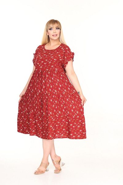 mervemoda Rochie de vară fără mâneci pentru femei de mărime mare