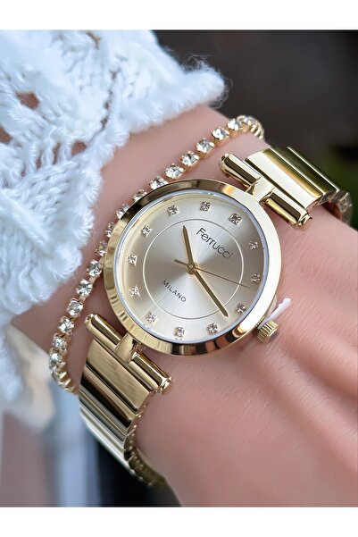 Ferrucci ÇELİK KORDON KADIN KOL SAATİ 3 ATM SU GEÇİRMEZ 2 YIL GARANTİLİ