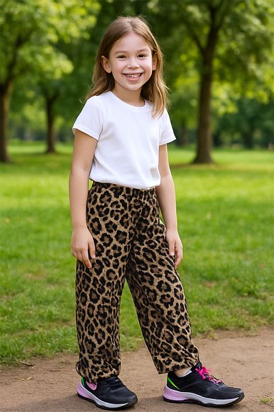 HÇM Girl's Bottom Leopard Wide Leg Patterned C5