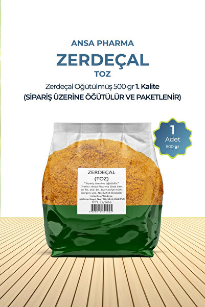 ansapharma Zerdeçal Toz Taze Öğütülmüş 500 G 1. Kalite (Sipariş Üzerine Öğütülür ve Paketlenir)