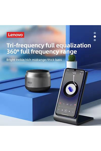 Choice مكبر صوت خارجي محمول Lenovo Grey K30 مقاس 1 بوصة لاسلكي مقاوم للماء مزود بمنفذ USB وبلوتوث