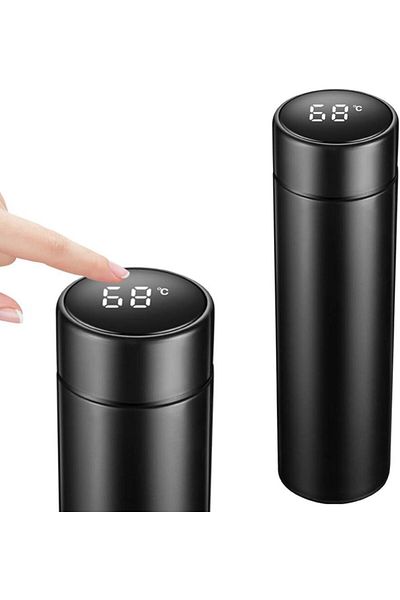 Primo Plus كوب سفر ذكي معزول بالفراغ بسعة 500 مل مع شاشة لمس LCD من الفولاذ المقاوم للصدأ