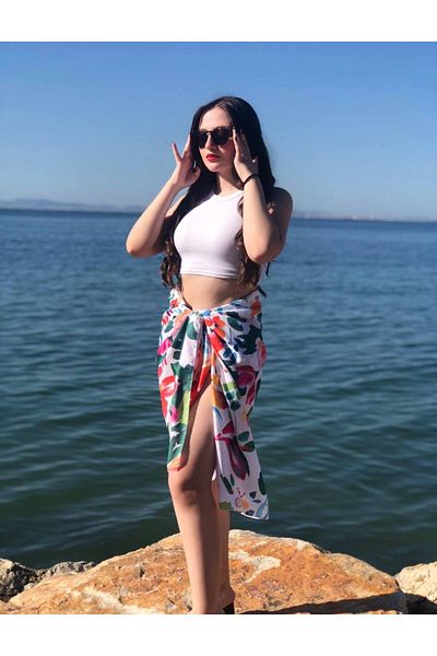 SEVENLINE Floral Patterned Bodrum Pareo