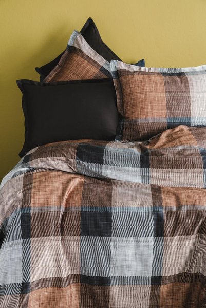 İssimo İssimo Dunloe Cinnamon Digital Cotton Satin Duvet Cover Set Double