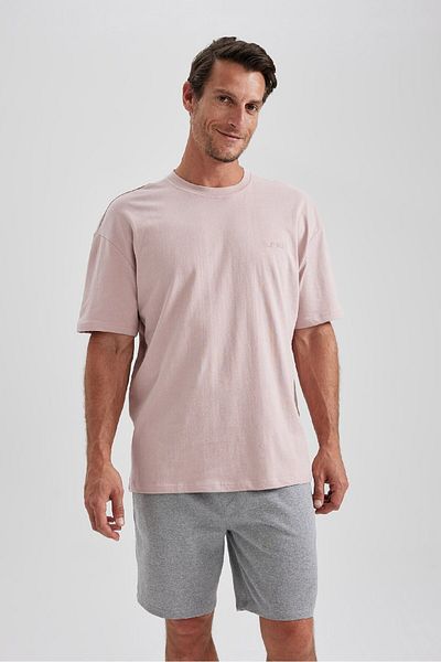 DeFacto Μπλουζάκι με κοντό μανίκι Oversize Wide Fit Crew Neck Basic B0662axns