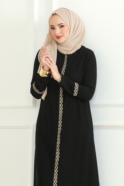 ISTANBUL STYLES Κρεπ ύφασμα κεντημένο Ferace με φερμουάρ