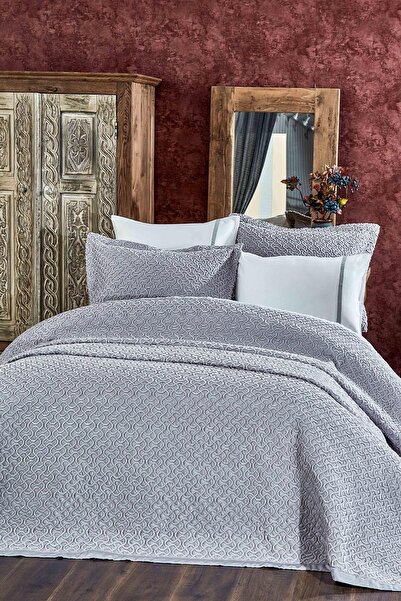 Ecocotton Artova Yatak Örtüsü Gri 260*240 Cm