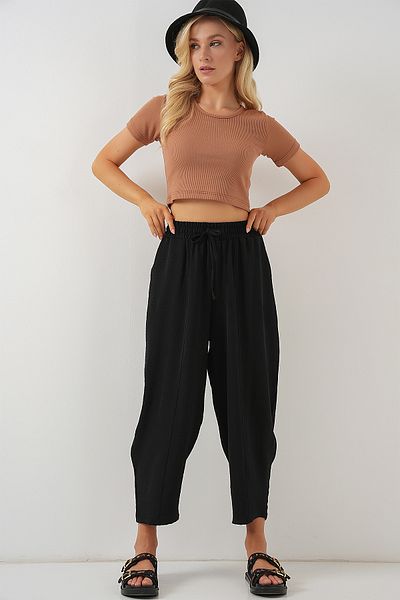 Bigdart 6591 Υφαντό Παντελόνι Shalwar - Μαύρο