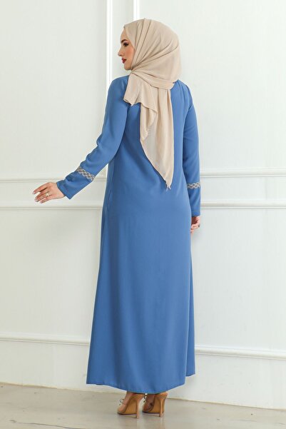 ISTANBUL STYLES Крепова тканина з вишивкою на блискавці Abaya