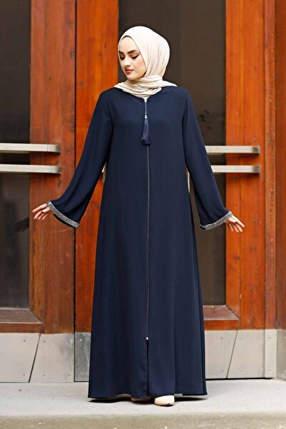 ISTANBUL STYLES أكمام مرصعة بالأحجار وأكمام طويلة وسحاب بطول الأرض وأزياء تركية إسلامية