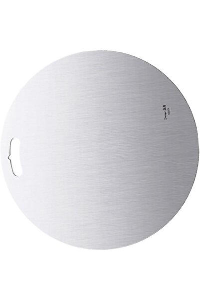 woodhub Round Stainless Steel Cutting Board - Anthracite Color - Durable and Hygienic Kitchen Utensil