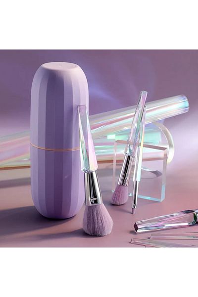 OEM Set 10 Makeup Brushes, Soft Synthetic Hair, Purple