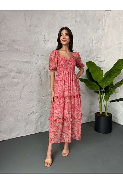 Elif Özbey Butik Rochie stratificată de culoare roz