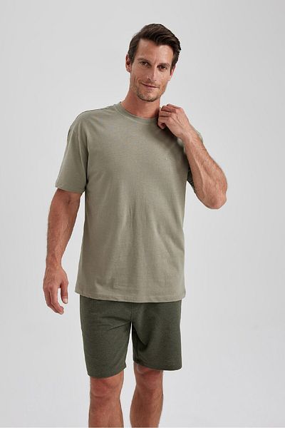 DeFacto Μπλουζάκι με κοντό μανίκι Oversize Wide Fit Crew Neck Basic B0662axns