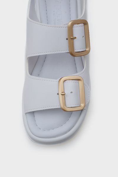 Capone Outfitters Damensandalen mit Keilabsatz und doppelter Riemenschnalle