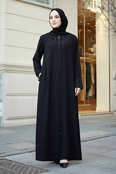 ISTANBUL STYLES Μανίκια μεγάλου μεγέθους Δαντέλα Γυναικεία μανίκια Ferace Λεπτομερή κοσμήματα λέιζερ από ύφασμα κρεπ Ferace