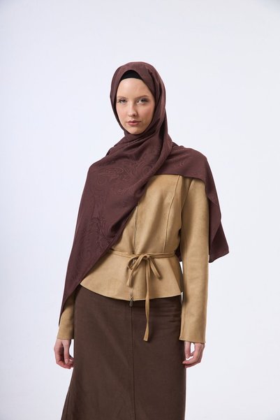 MİRSOY SCARF Velora Desen Kaymaz jakarlı Şal