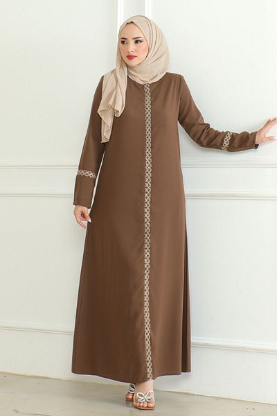 ISTANBUL STYLES Креп плат, бродиран с цип, фейс