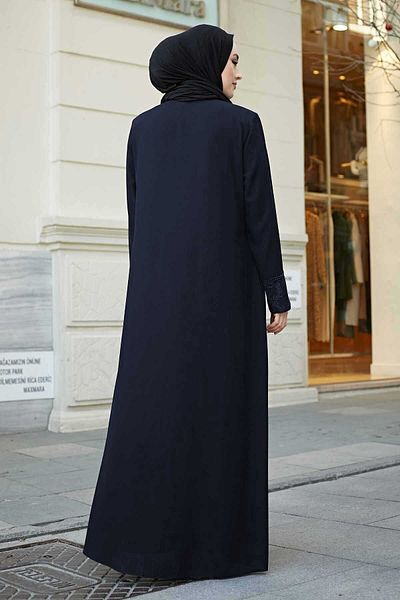 ISTANBUL STYLES Mâneci de mărime mare cu dantelă Femei Ferace Detaliu de la mânecă Laser Stone Crepe Fabric Ferace