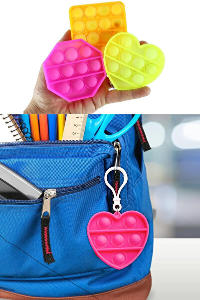 Hyd 25 Pieces Toy Popit Keychain Preschool Gift Birthday Gift Karne Gift