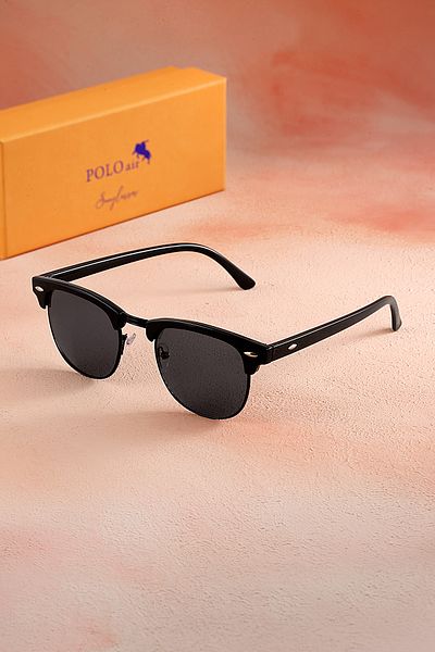 Polo Air Unisex Sunglasses Uv400 Protection Bay Black Color Glass and Frame Plg-2100C1