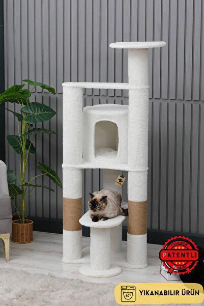 PATİSTORE Çok Katlı Yıkanabilir Kedi Tırmalama Ve Oyun Evi - Moskova