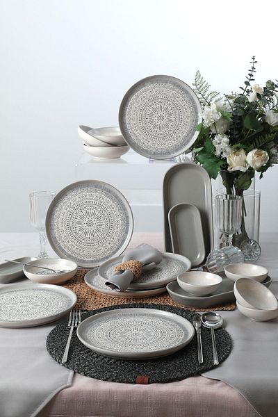 Keramika Stone Breakfast Set 18 Pieces for 6 People 21426-27