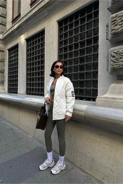 Lijuri Alisa Oversize Quilted Bomber Jacket 7058 -08