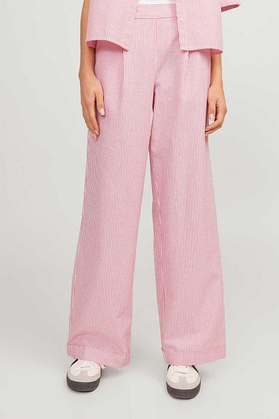JJXX JXSIVA OXFORD MW PANTS WV Κόκκινο γυναικείο παντελόνι