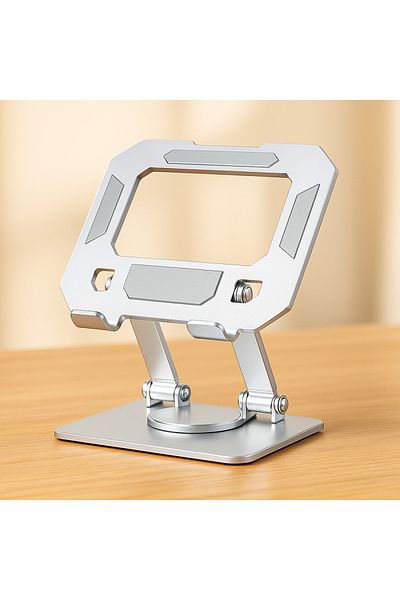 Fibaks Table Top Metal Tablet Phone iPad Stand Horizontal Vertical 2 Stage Adjustable Aluminum Riser