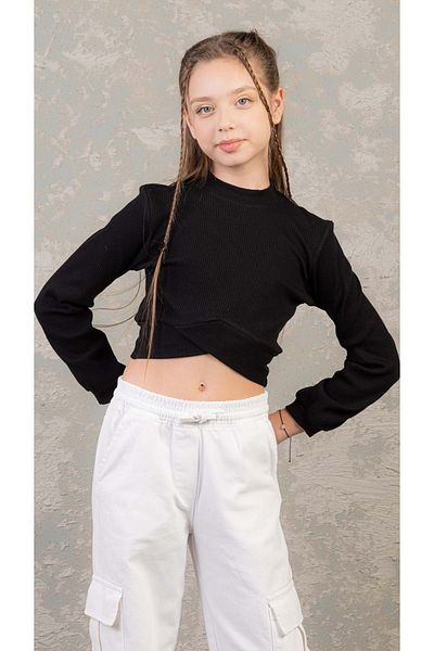 ww waka waka kids store Camisole Krop Girl Bady - Negru - 11-12 Ani