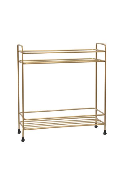 HOMİNG Homing 2 Tier Antique Gold Multi-Purpose Organizer Shelf Bathroom Kitchen Cosmetic Organizer Stand