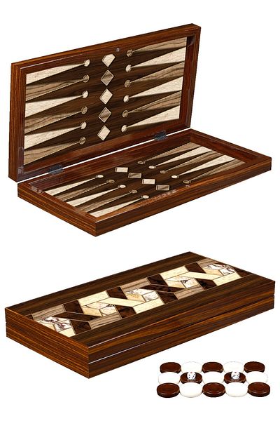 Miajima Patterned Backgammon Set Large Size