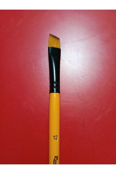 Rich 280 Series Side Cut Tip Synthetic Brush No:12 Suitable for Use in Oil, Acrylic and Gouache Paint
