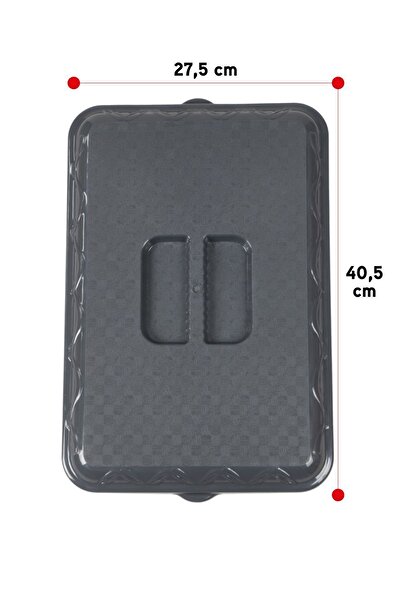 CHANCE GİFT Plastic Rectangular Pyrex Lid Food Preservation Cover for Camping Picnic Gray-Red Color