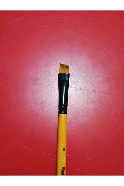 Rich 280 Series Side Cut Tip Synthetic Brush No:8 Suitable for Use in Oil, Acrylic and Gouache Paint