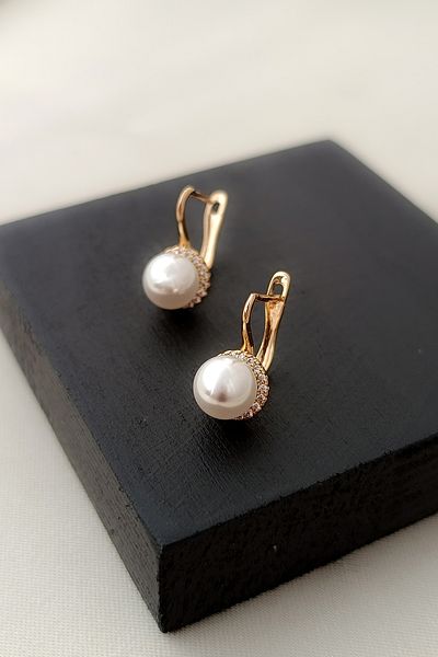 COSİTA Pearl Rose Minimal Plain Boutique Earrings