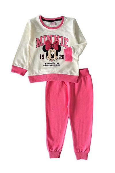 ww waka waka kids store Girl's Crew Neck Front Printed Minnie Tracksuit Set