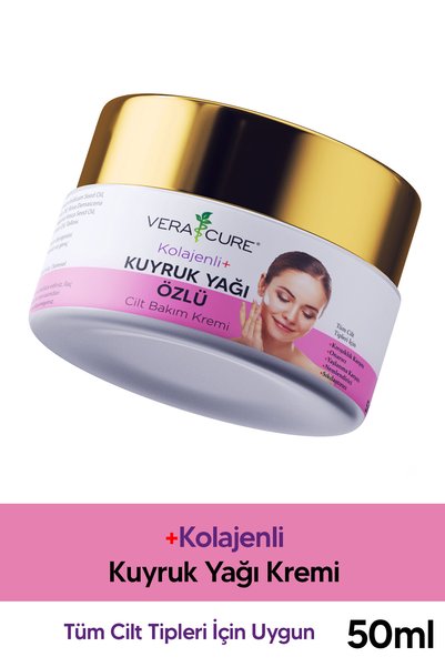 Vera Cure Kolajenli Kuyruk Yağı Kremi Kırışıklık Karşıtı, Nemlendirici, Sıkıl...