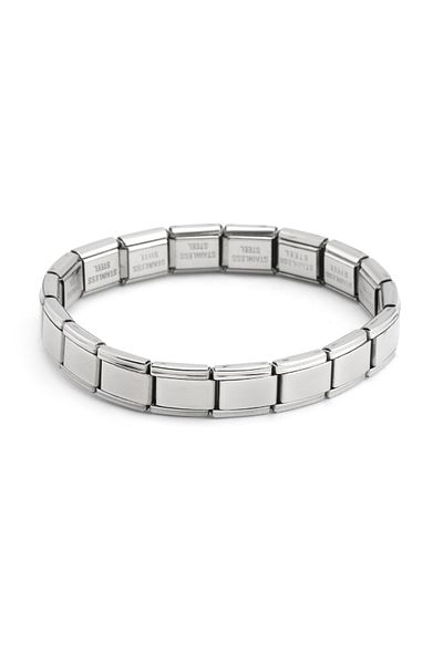 Akoya UNISEX ITALIAN CHARM SILVER STEEL BRACELET