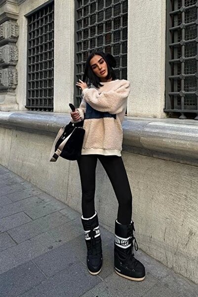 LORE MİEL Φούτερ με τζιν στο στήθος συνδυασμός υφασμάτων 3402