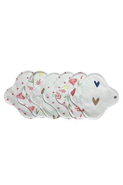 Ponped 6-Piece Bamboo Natural Women's Pads - Daily Washable