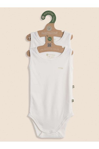 natuline Baby Body Organic Cotton Zero Sleeve Basic Nature Zıbın 4-Pack