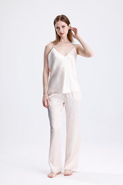 Laperissa Kadın Saten Ip Askılı Uzun Pijama Takımı Şık Ve Konforlu Yazlık Gec...